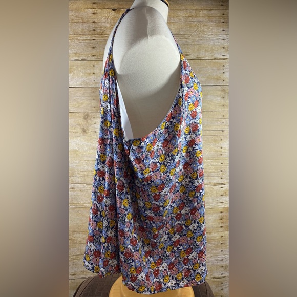 Dip Spaghetti Strap Floral Blouse Top Size 3X Plus NWT Blue Multi - Picture 3 of 7